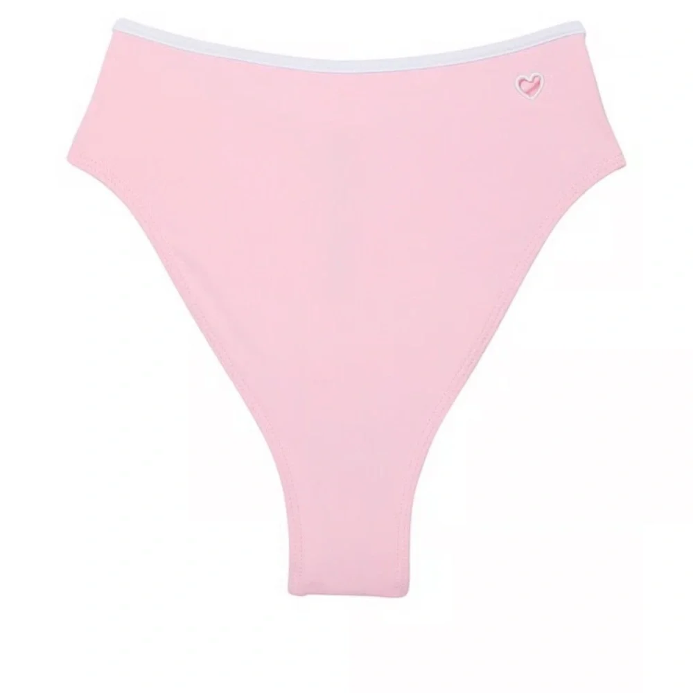 New! Frankies Bikinis Estella Bikini Bottom pink with heart cutout 24421